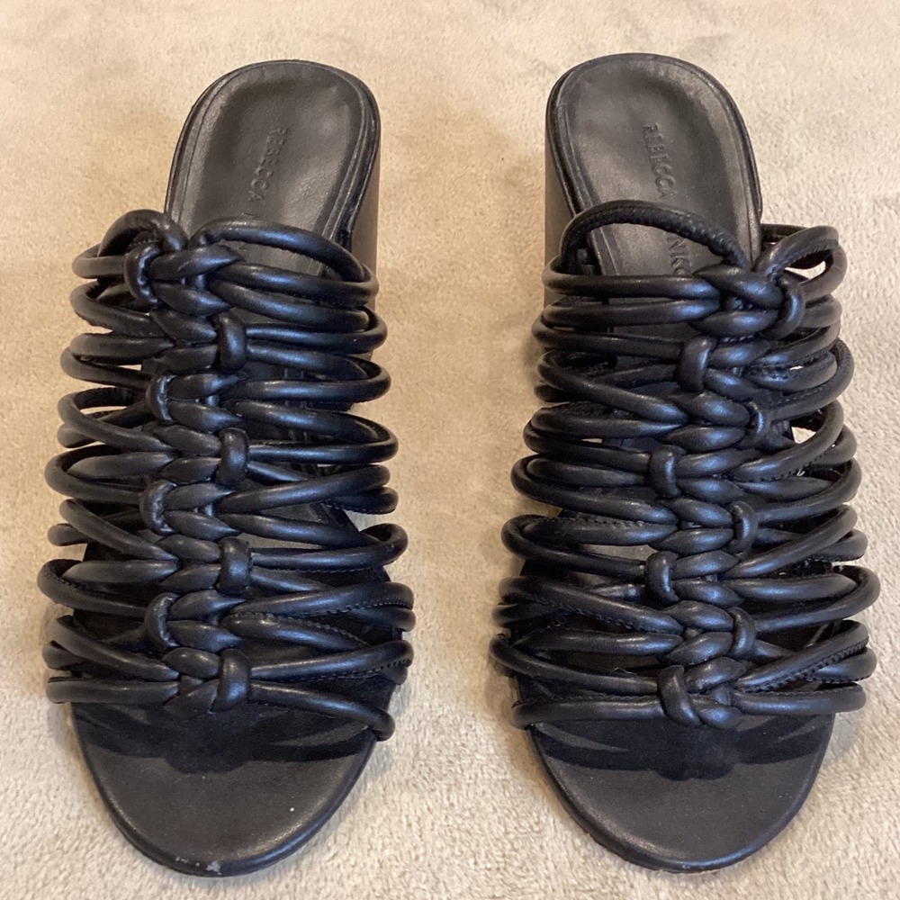 Rebecca Minkoff Calanthe Black Strappy Block Heel Sandal SZ US 6.5/UK 4.5/EU 37‎ - Picture 2 of 8
